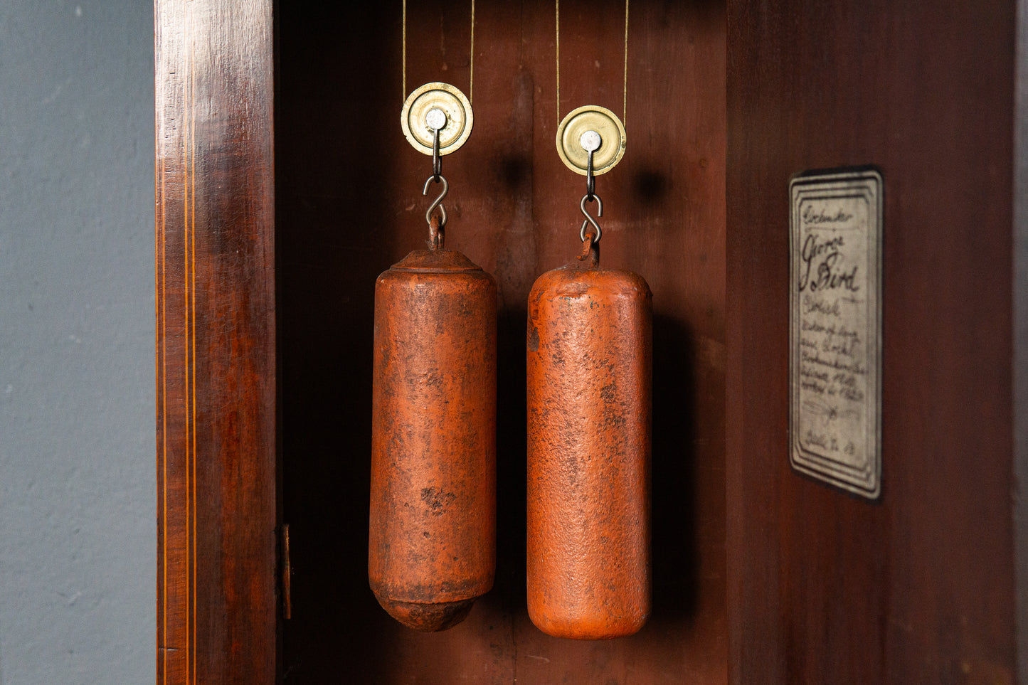 Elegante Englische Standuhr, 1.Hälfte des 19.Jahrhunderts - Clock Wohnzimmer Pendel Gewichte Uhrwerk Uhr Alt Antik MÖBLINGER
