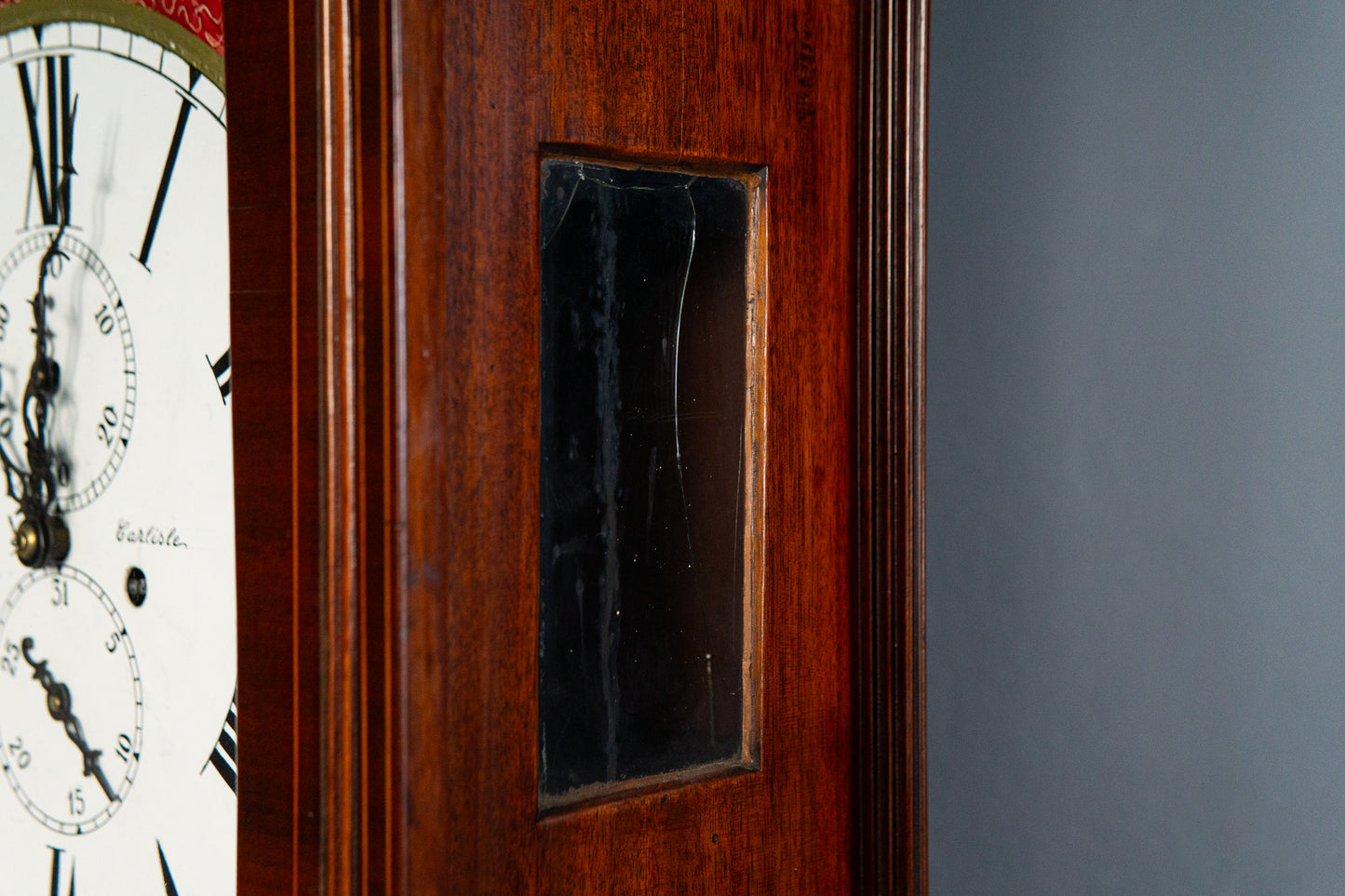 Elegante Englische Standuhr, 1.Hälfte des 19.Jahrhunderts - Clock Wohnzimmer Pendel Gewichte Uhrwerk Uhr Alt Antik MÖBLINGER