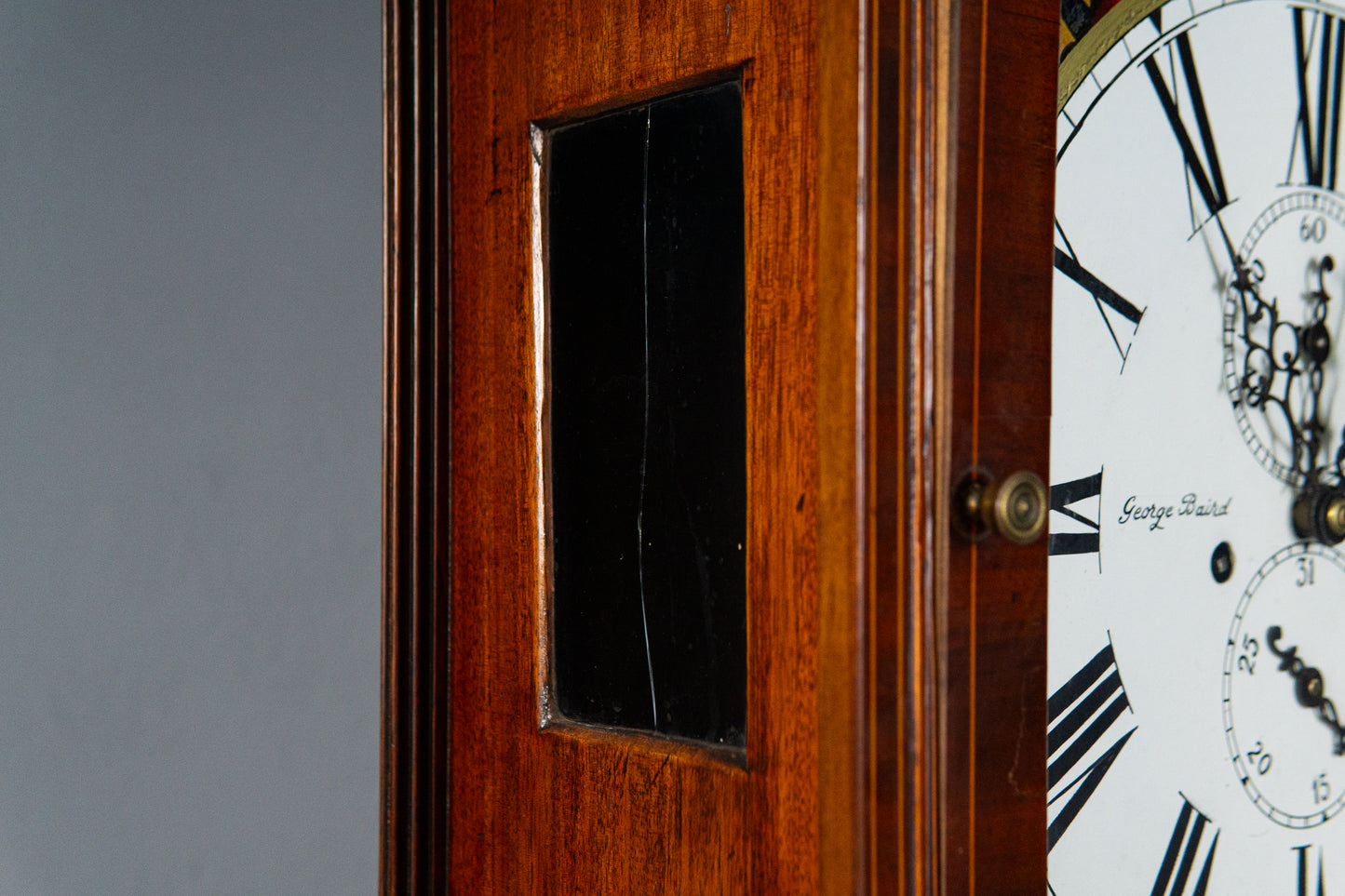 Elegante Englische Standuhr, 1.Hälfte des 19.Jahrhunderts - Clock Wohnzimmer Pendel Gewichte Uhrwerk Uhr Alt Antik MÖBLINGER