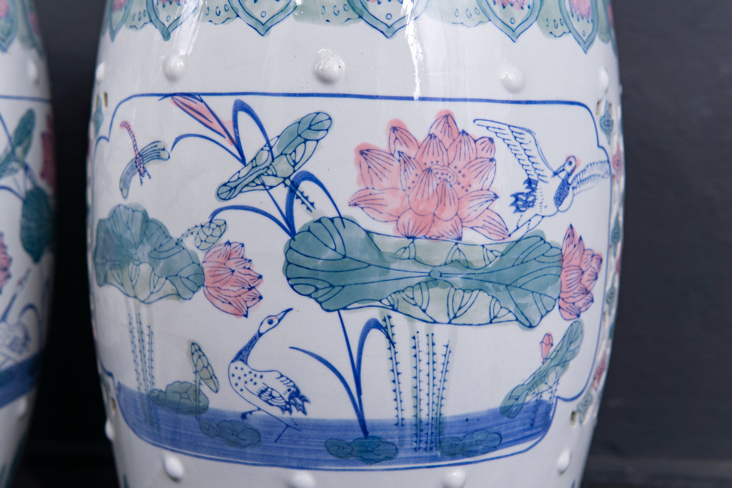 Hocker Blumen Tisch Porzellan Ablage Deko Alt Vintage 2211_2806