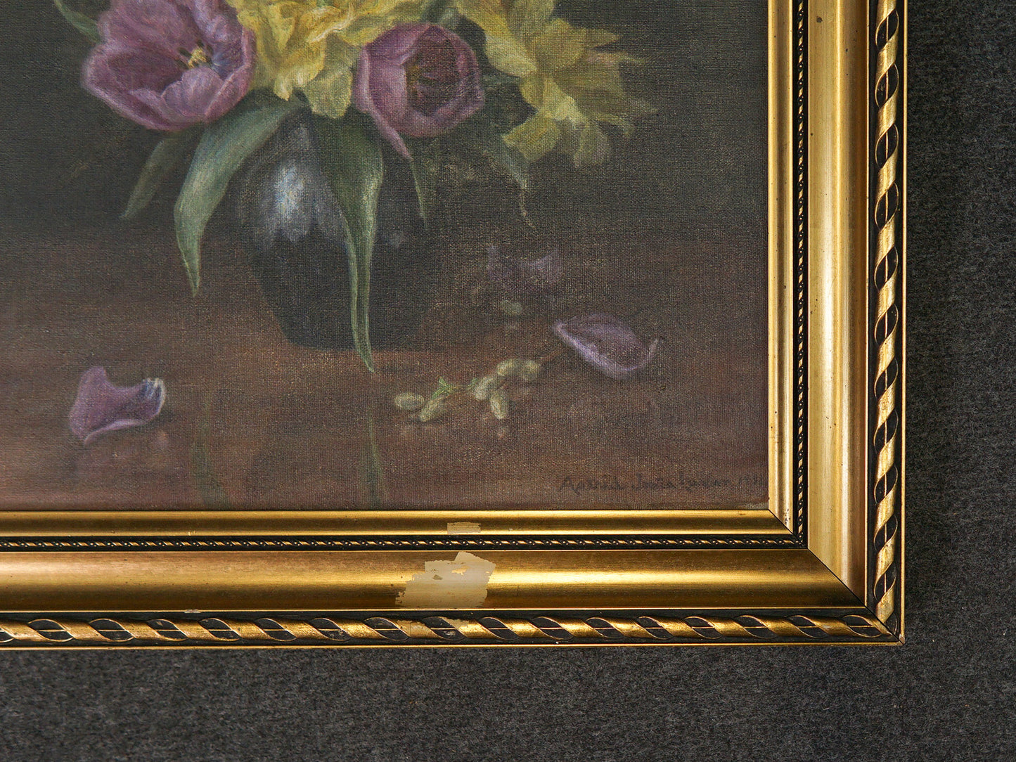 Ölgemälde Gemälde Bild Ölbild Rahmen Stillleben Alt MÖBLINGER 2111_0106