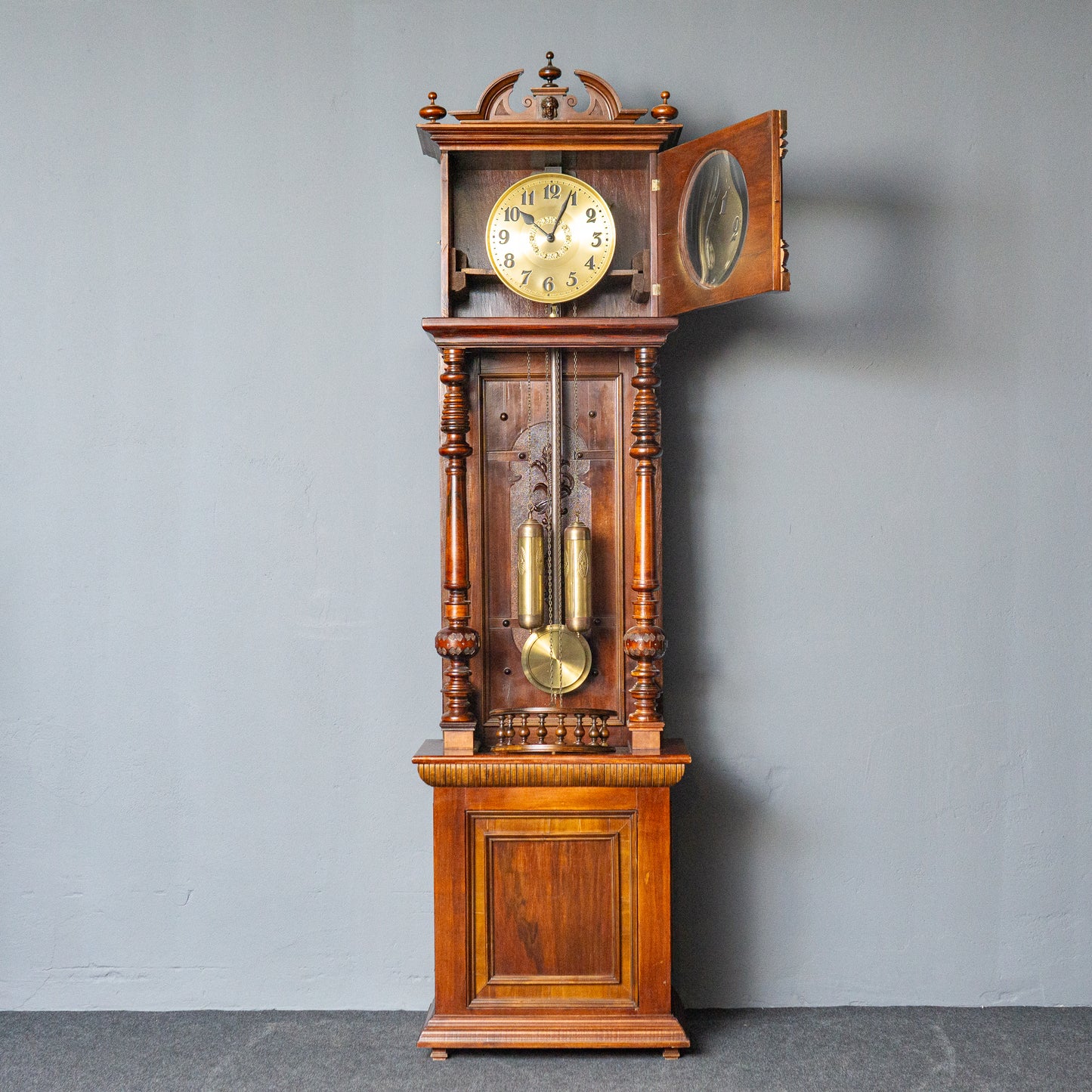 Vintage Standuhr Clock Zeit Uhr Schrank Holz Antik Alt MÖBLINGER 2411_1309