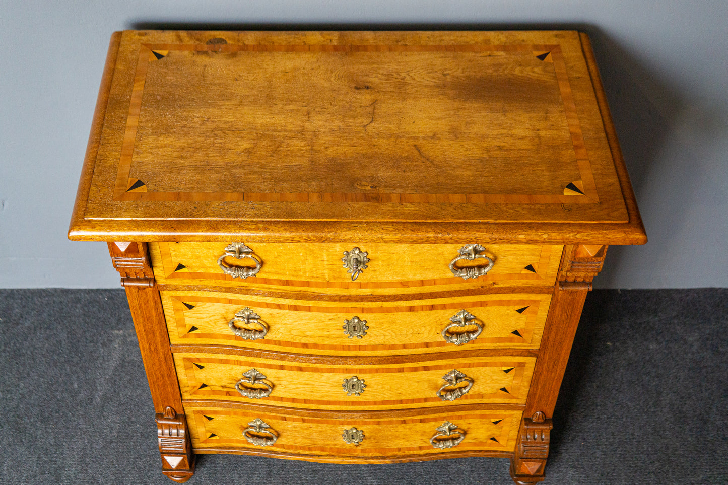 Antike Intarsien Kommode Schrank Vertiko Vintage Regal MÖBLINGER 2411_1310