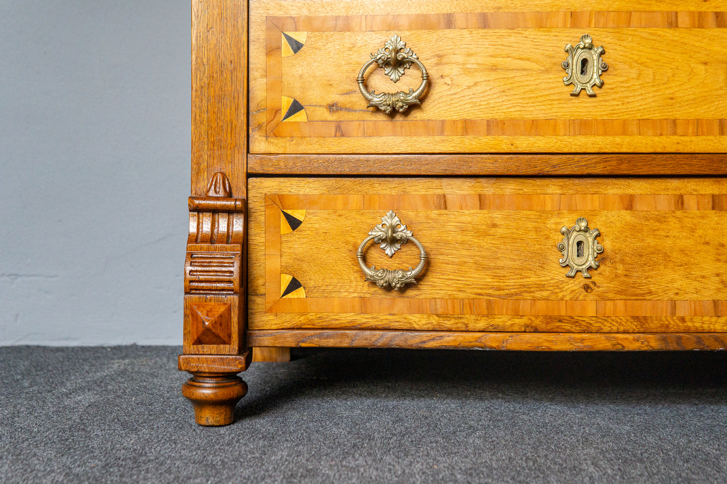 Antike Intarsien Kommode Schrank Vertiko Vintage Regal MÖBLINGER 2411_1310