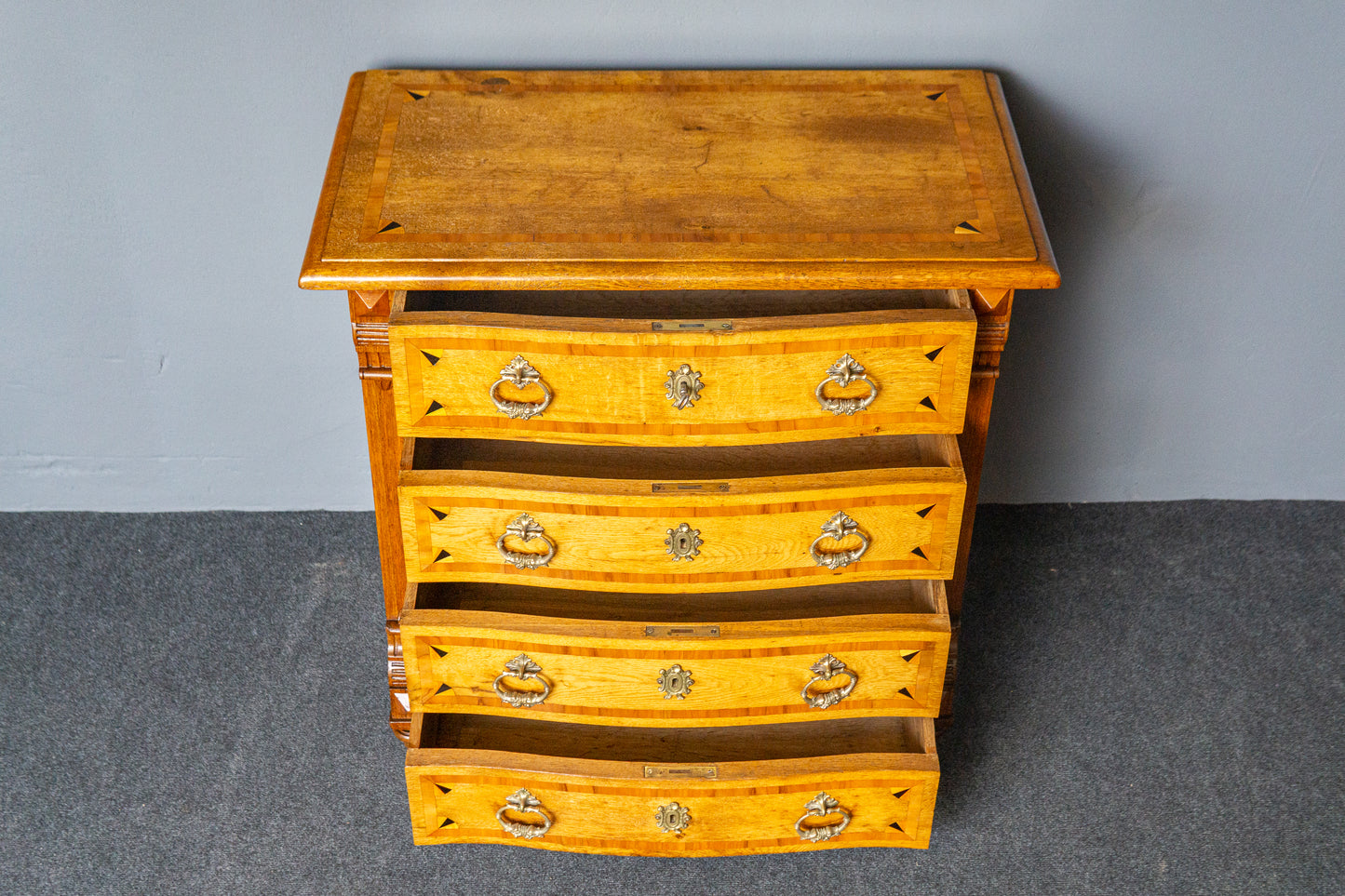 Antike Intarsien Kommode Schrank Vertiko Vintage Regal MÖBLINGER 2411_1310