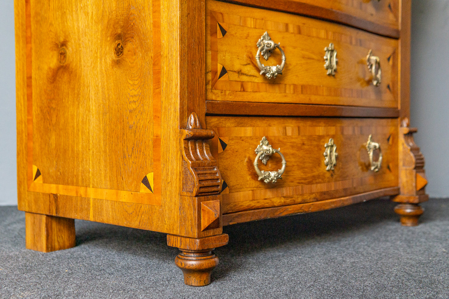 Antike Intarsien Kommode Schrank Vertiko Vintage Regal MÖBLINGER 2411_1310