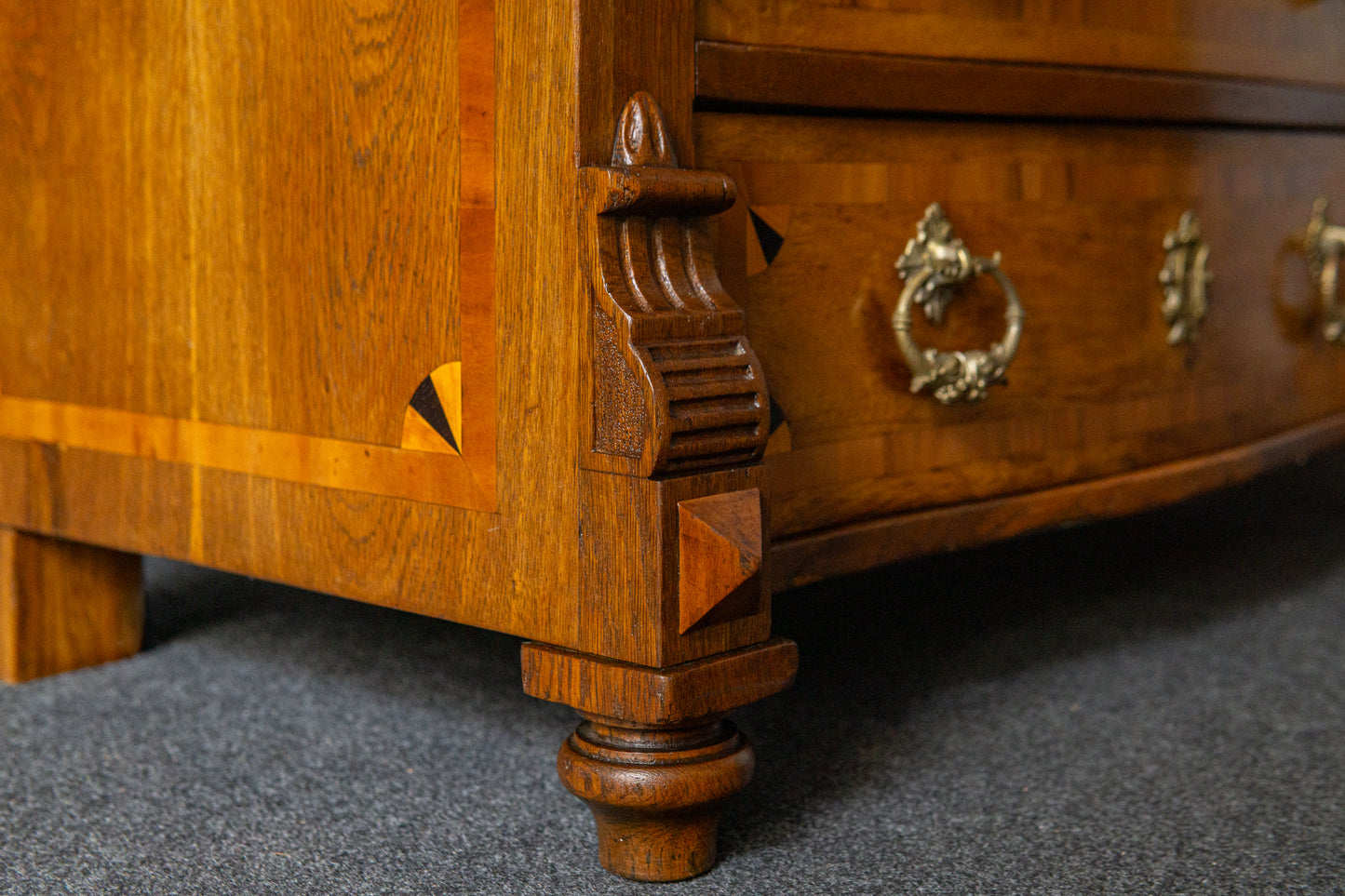 Antike Intarsien Kommode Schrank Vertiko Vintage Regal MÖBLINGER 2411_1310