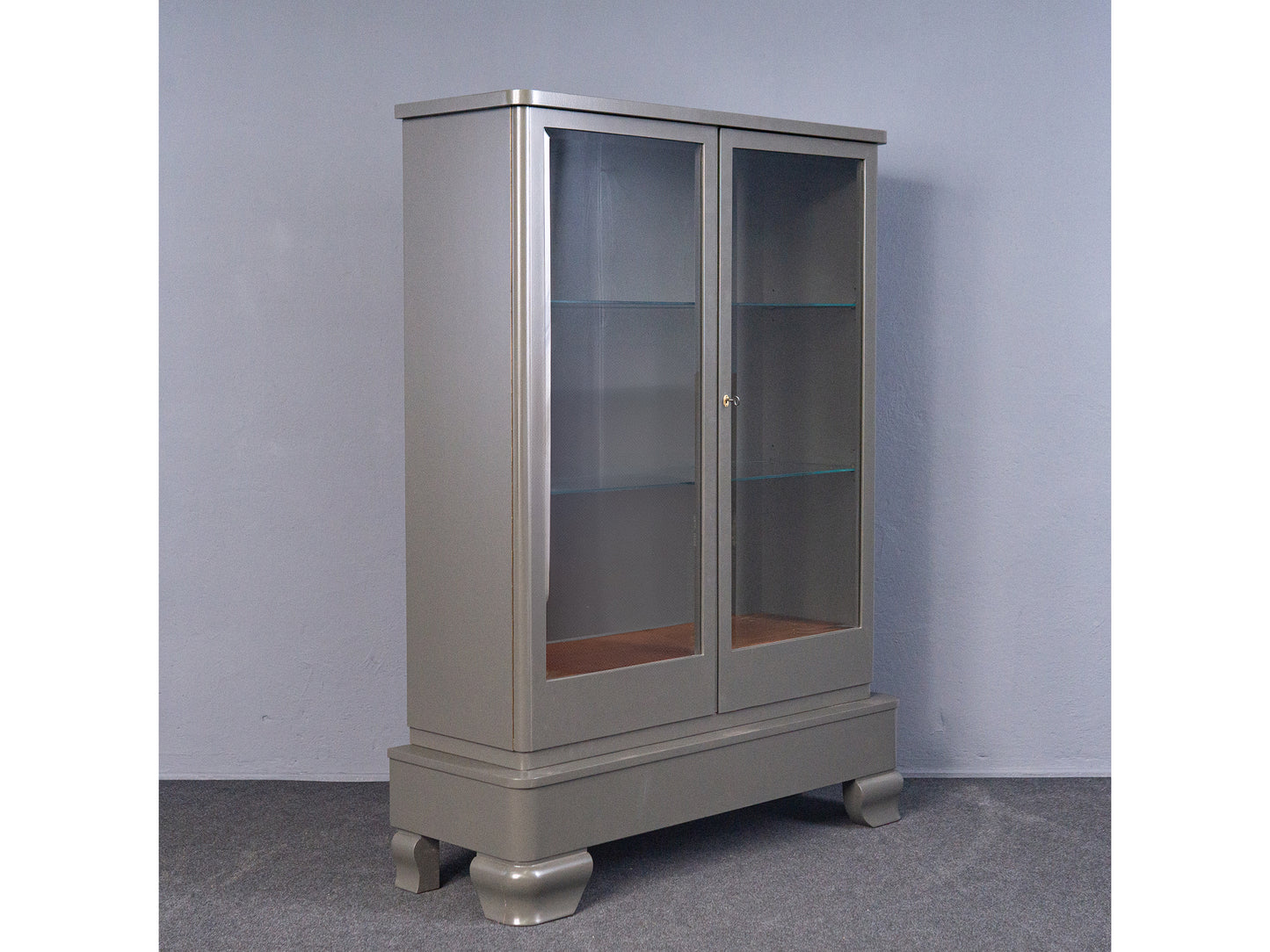 Vintage Art Deco Vitrine Regal Sideboard Schrank Antik MÖBLINGER 2411_1404
