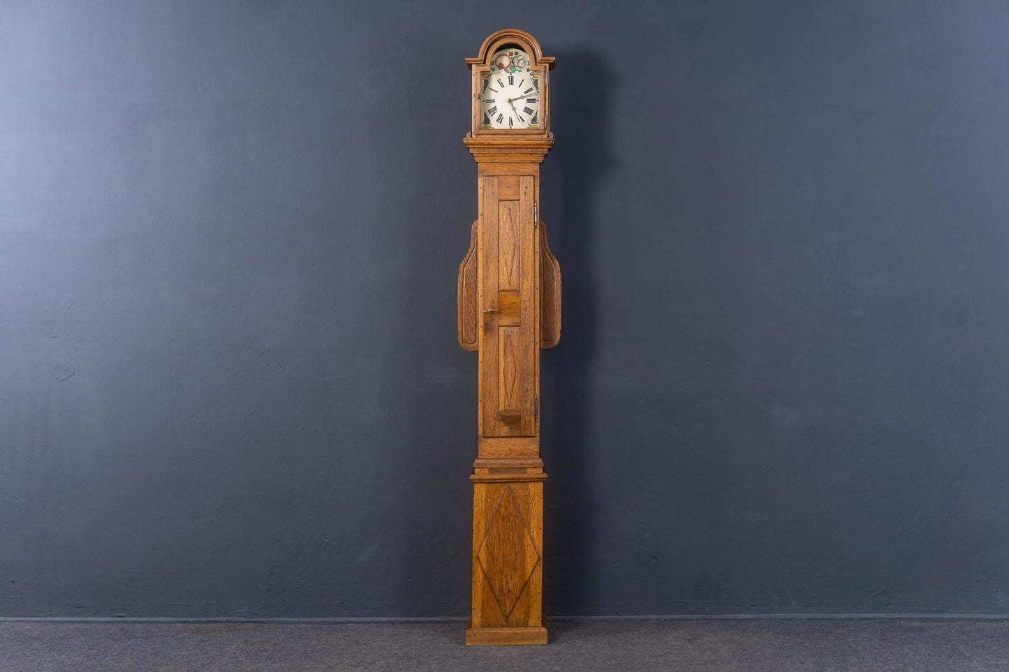 Standuhr Uhr Clock Barock Eiche Uhrwerk Zeit Alt Antik 2302_0203