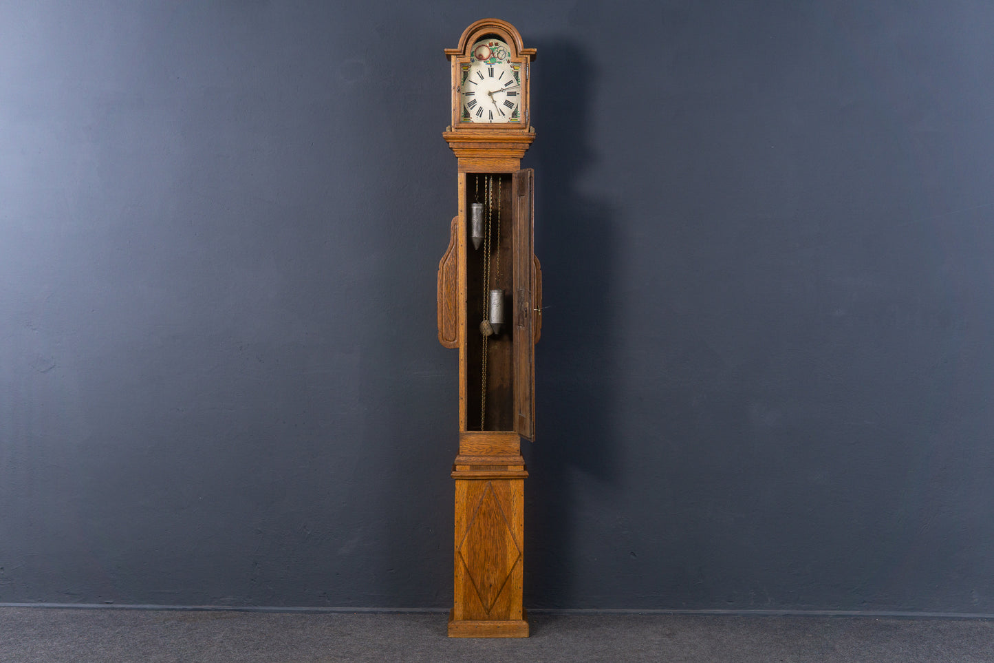 Standuhr Uhr Clock Barock Eiche Uhrwerk Zeit Alt Antik 2302_0203