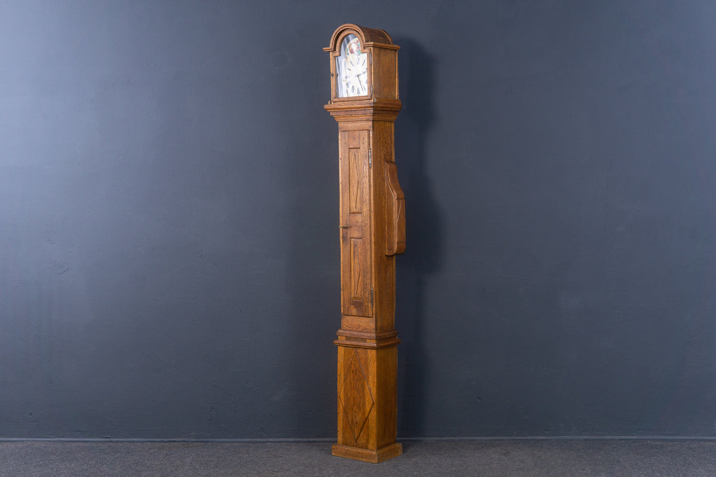 Standuhr Uhr Clock Barock Eiche Uhrwerk Zeit Alt Antik 2302_0203