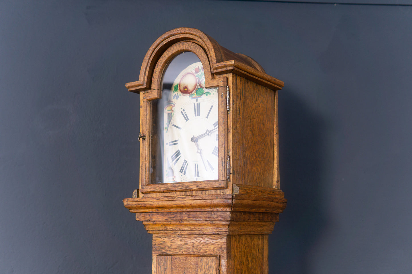 Standuhr Uhr Clock Barock Eiche Uhrwerk Zeit Alt Antik 2302_0203