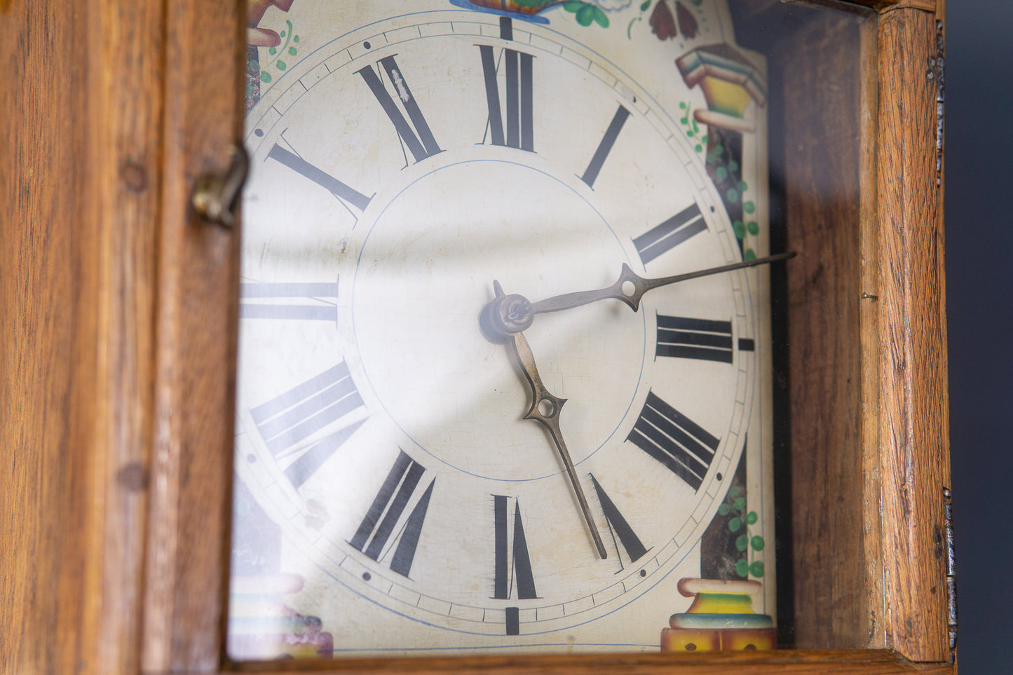 Standuhr Uhr Clock Barock Eiche Uhrwerk Zeit Alt Antik 2302_0203