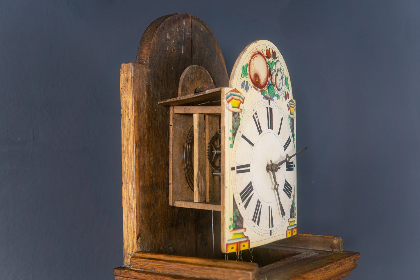 Standuhr Uhr Clock Barock Eiche Uhrwerk Zeit Alt Antik 2302_0203