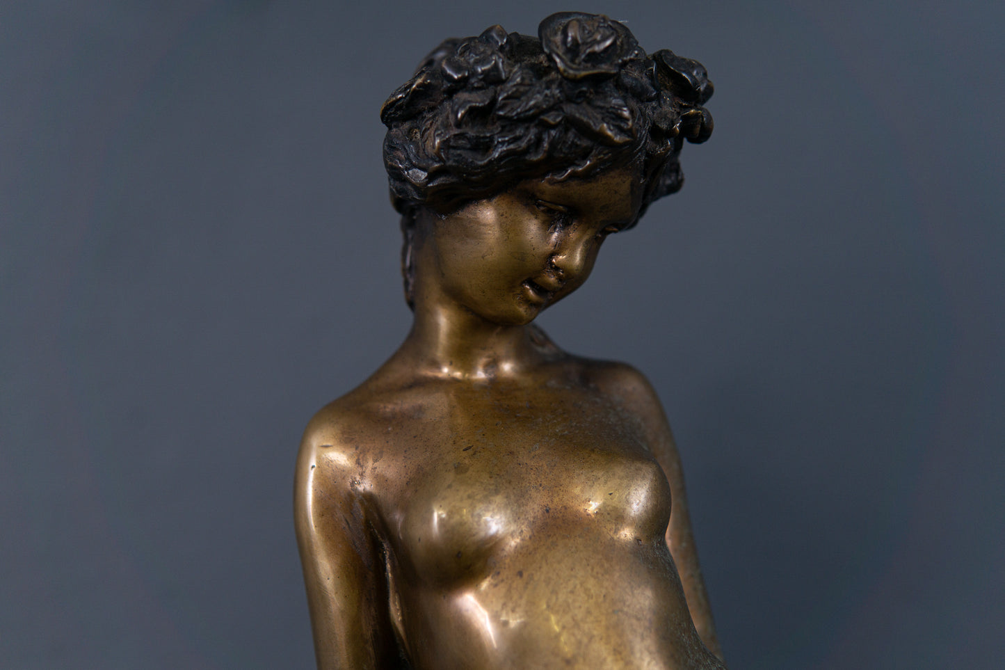 Bronze Skulptur Statue Muse Frau Stil Kunst Vintage 2302_0601