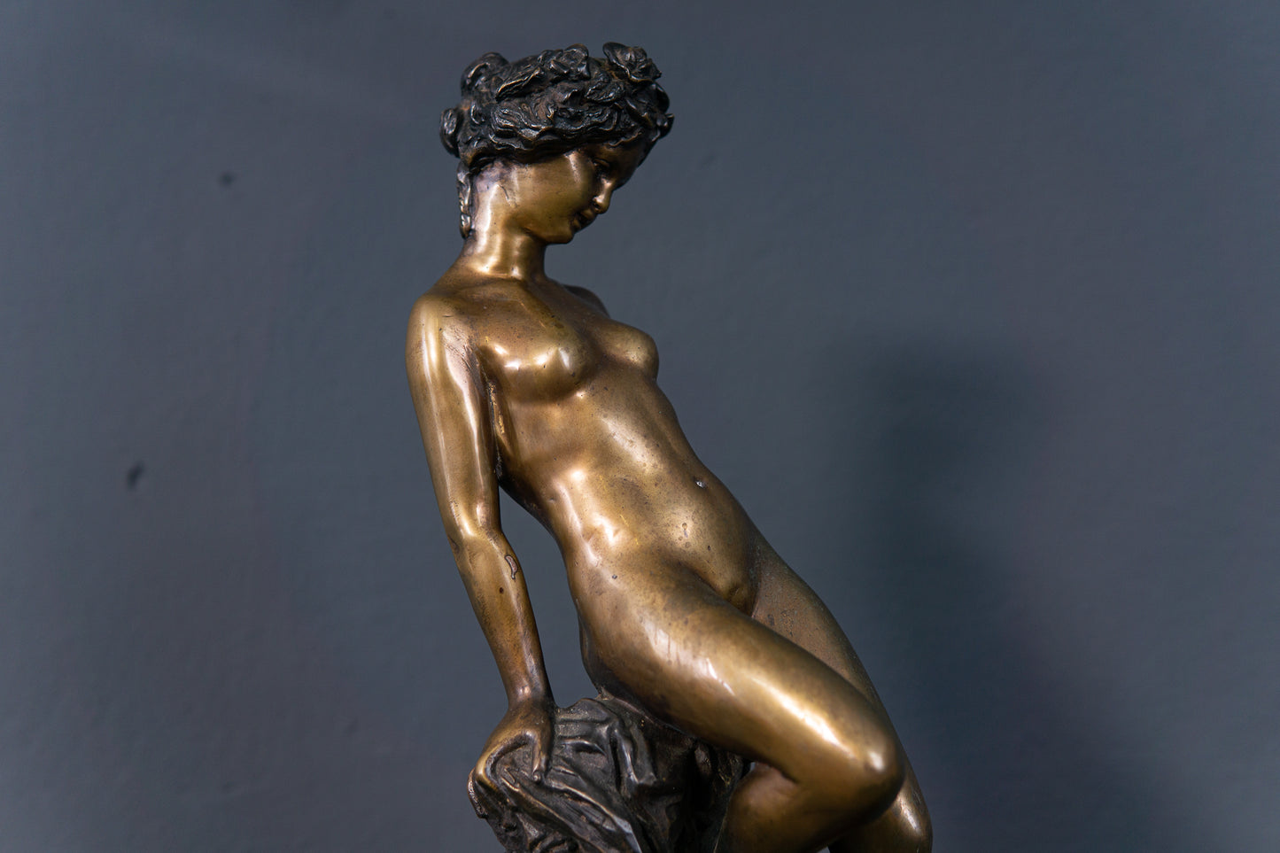 Bronze Skulptur Statue Muse Frau Stil Kunst Vintage 2302_0601
