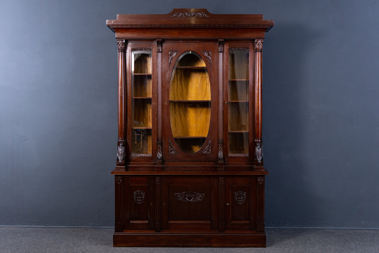 Bücherschrank Vitrine Buffet Schrank Regal Alt Antik 2302_0801
