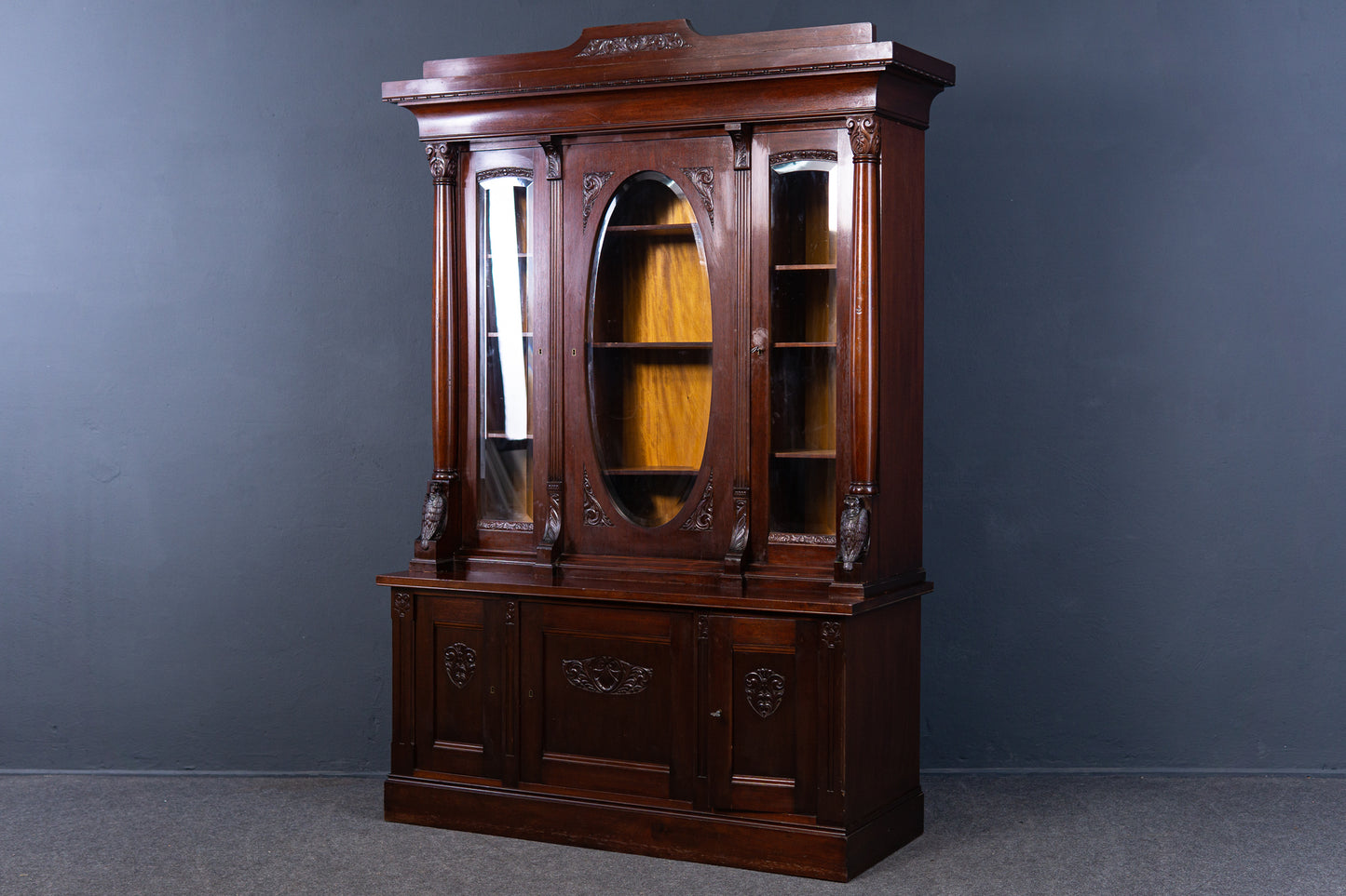 Bücherschrank Vitrine Buffet Schrank Regal Alt Antik 2302_0801