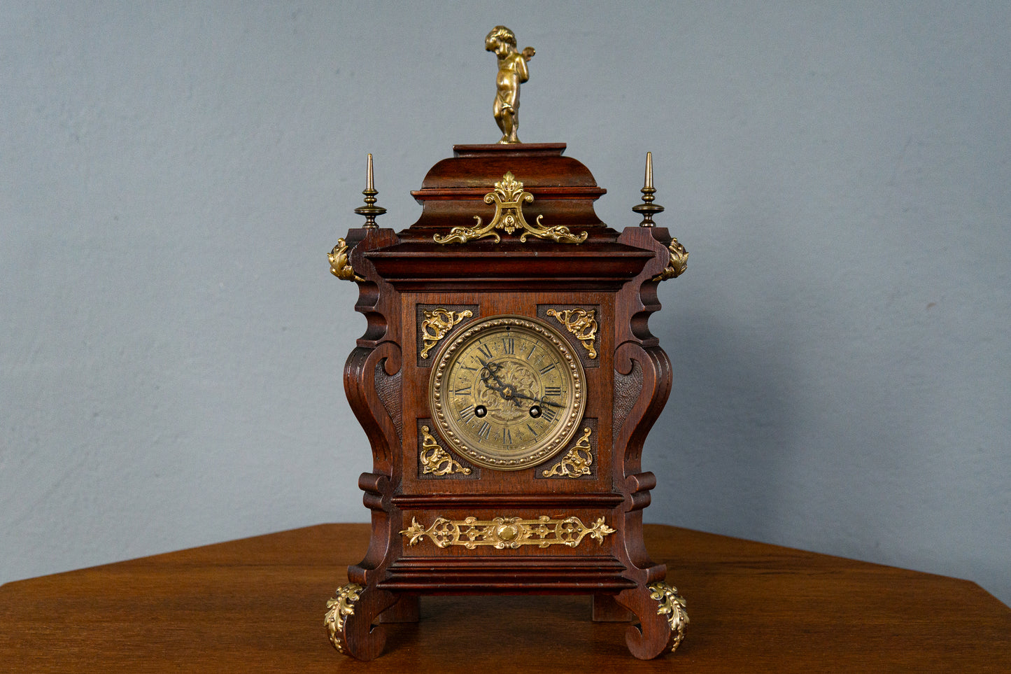 Feine Lenzkirch Gründerzeit Tischuhr, zweite Hälfte des 19.Jahrhunderts - Vintage Antik Uhr Clock MÖBLINGER