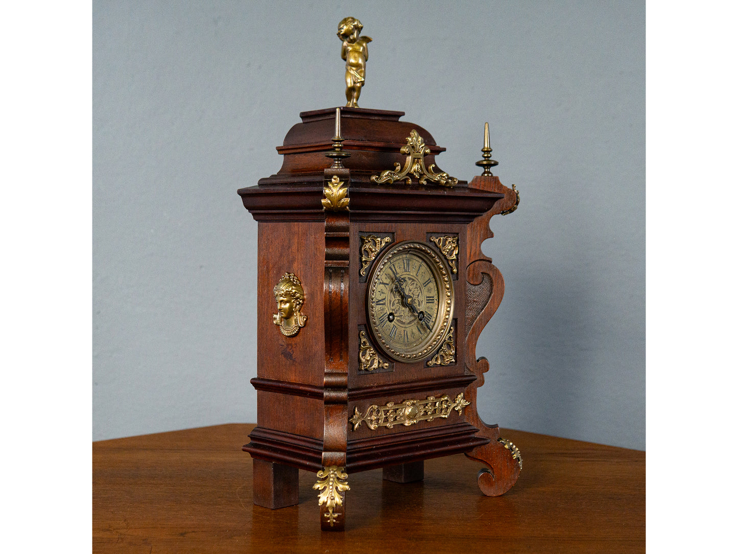 Feine Lenzkirch Gründerzeit Tischuhr, zweite Hälfte des 19.Jahrhunderts - Vintage Antik Uhr Clock MÖBLINGER