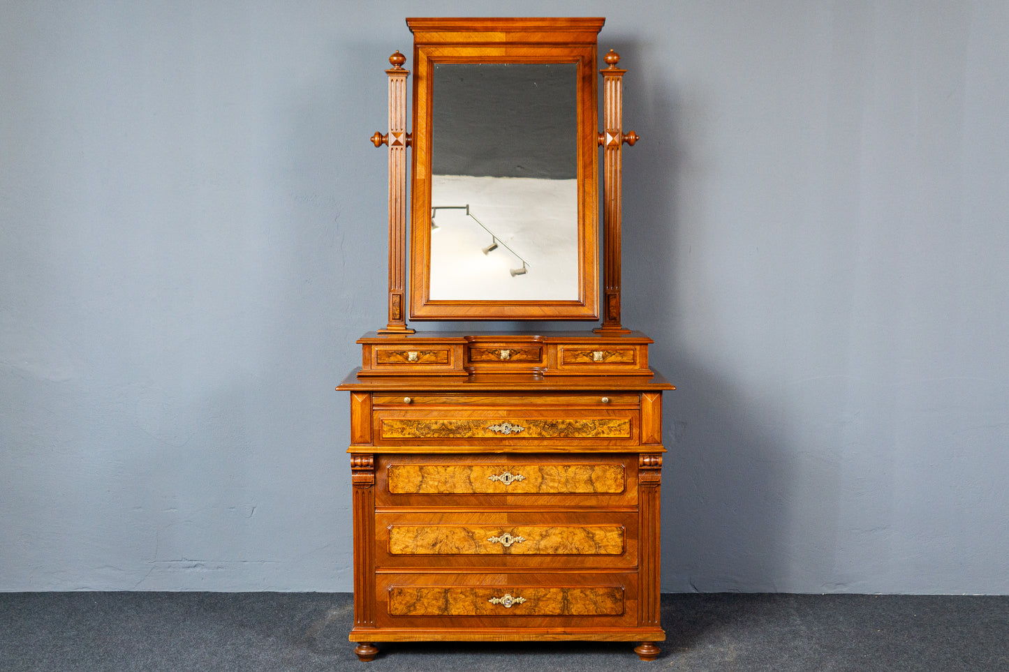 restaur. Antik Gründerzeit Kommode Schrank Spiegel Alt MÖBLINGER 2411_2602
