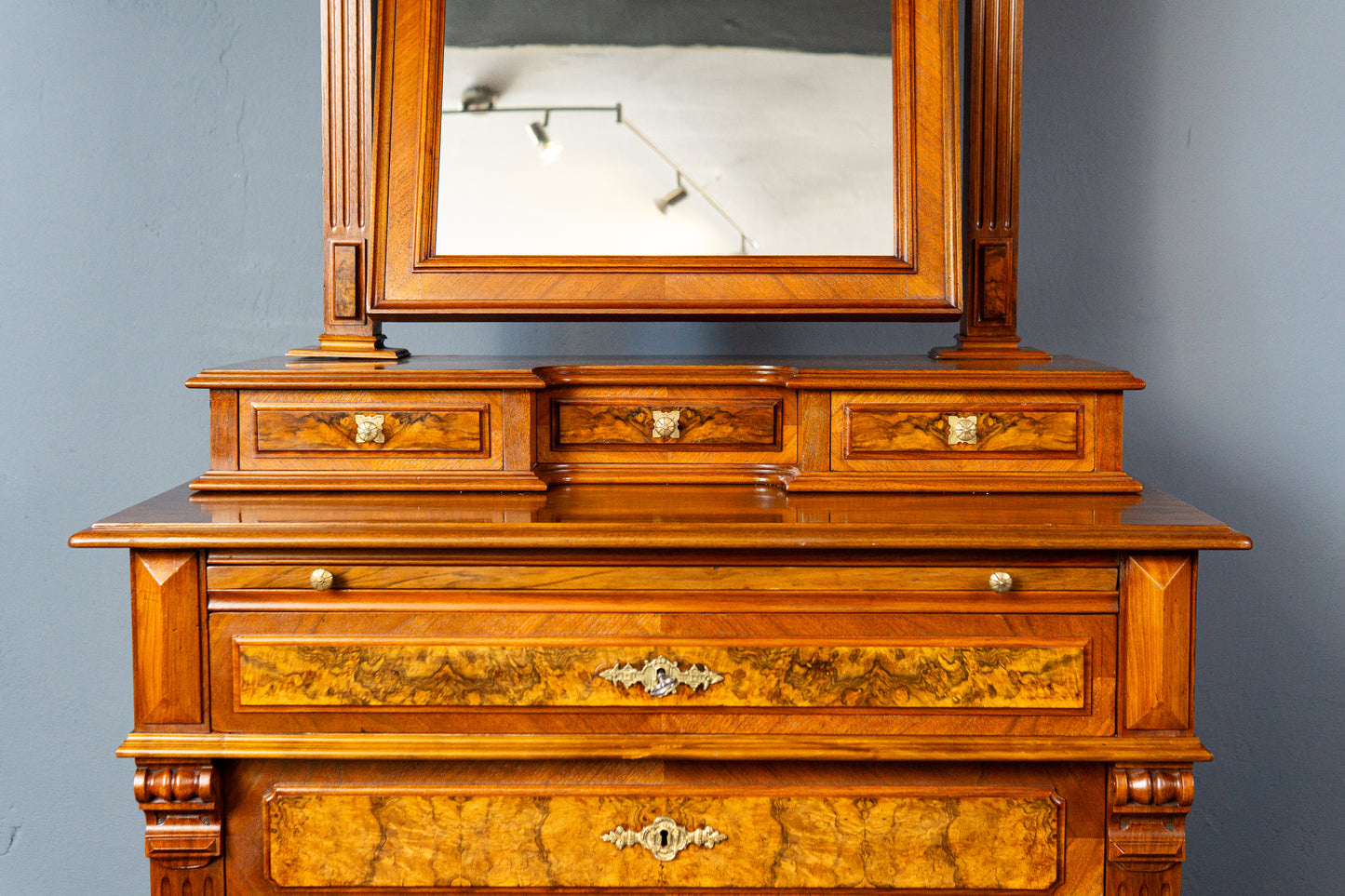 restaur. Antik Gründerzeit Kommode Schrank Spiegel Alt MÖBLINGER 2411_2602