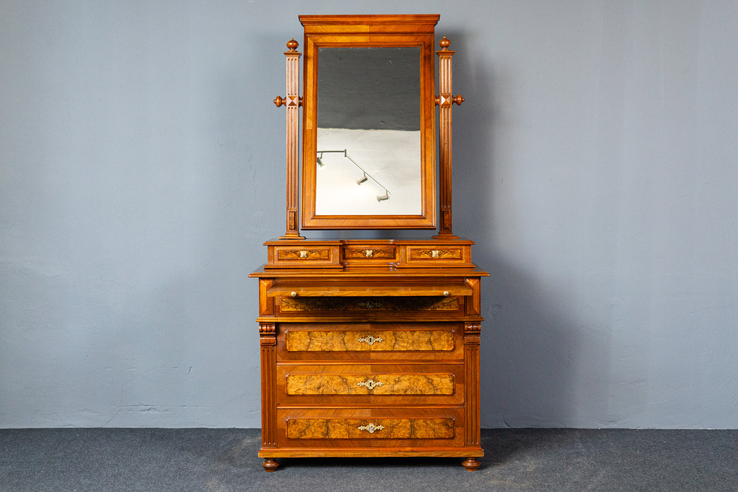 restaur. Antik Gründerzeit Kommode Schrank Spiegel Alt MÖBLINGER 2411_2602