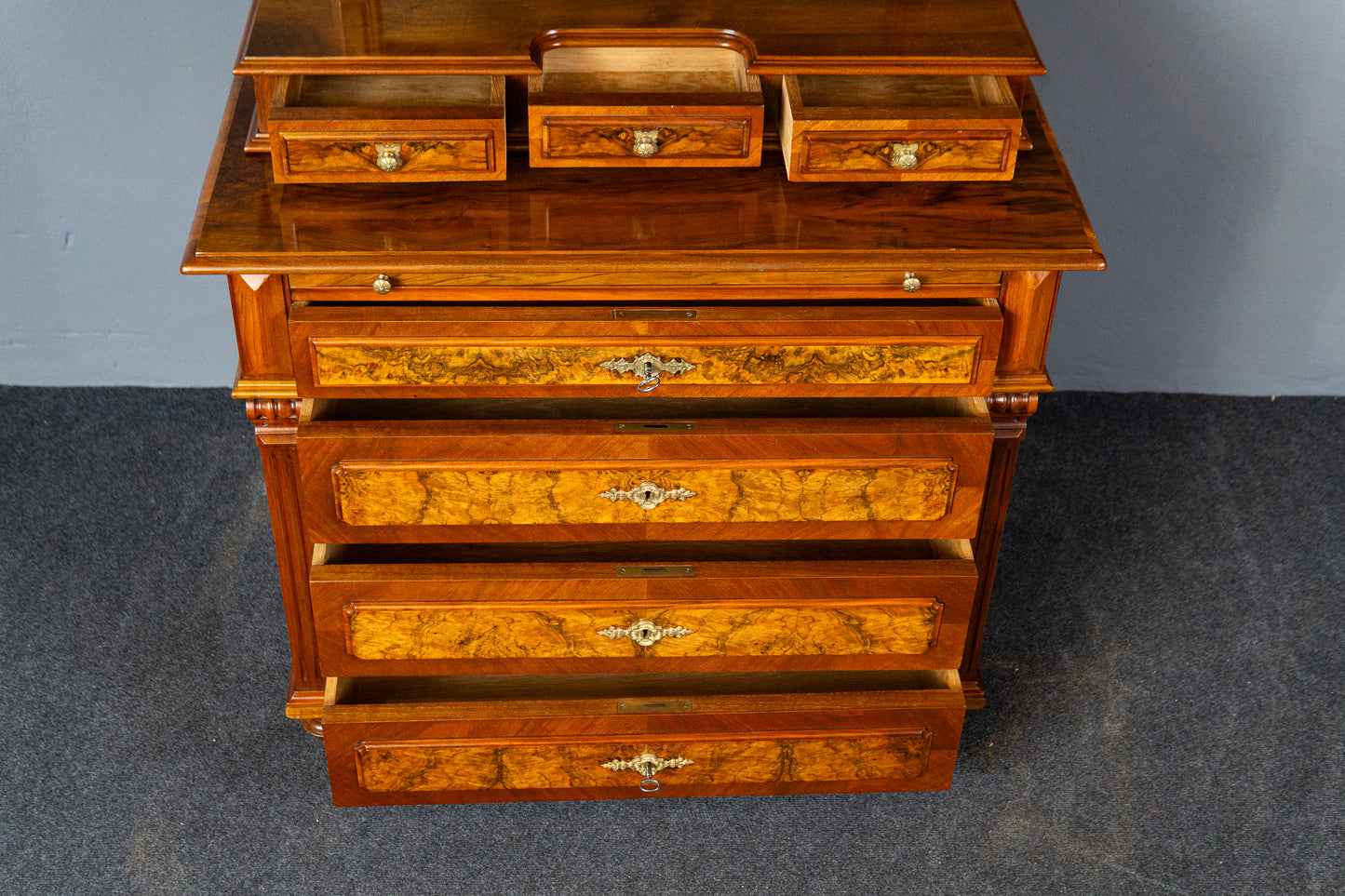 restaur. Antik Gründerzeit Kommode Schrank Spiegel Alt MÖBLINGER 2411_2602
