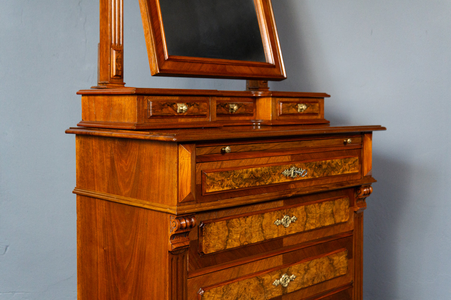 restaur. Antik Gründerzeit Kommode Schrank Spiegel Alt MÖBLINGER 2411_2602