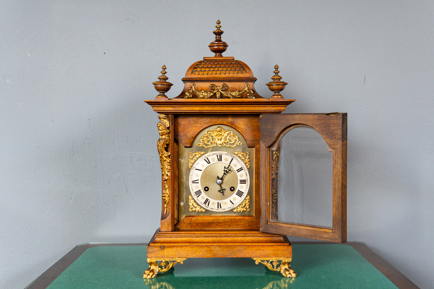 Kaminuhr Tischuhr Junghans Uhr Clock Buffet Alt Antik MÖBLINGER 2411_2605