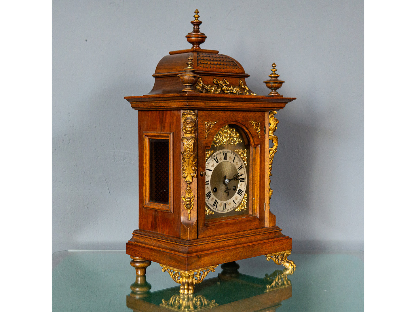 Kaminuhr Tischuhr Junghans Uhr Clock Buffet Alt Antik MÖBLINGER 2411_2605