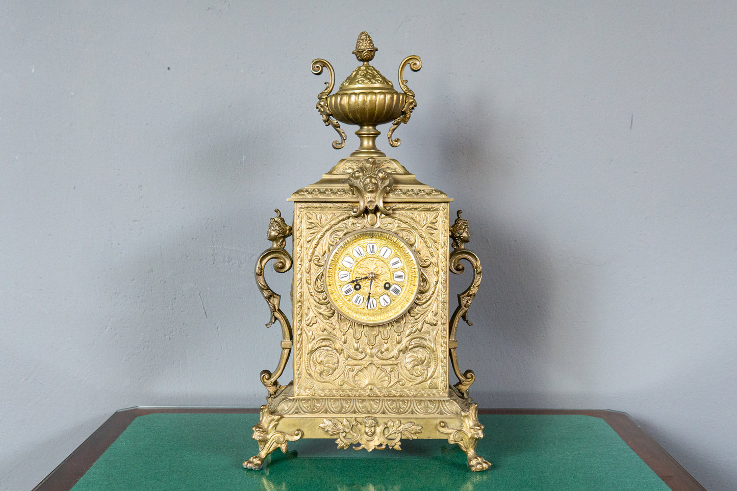 Tischuhr Kaminuhr Messing Uhr Clock Vintage Alt Antik MÖBLINGER 2411_2606