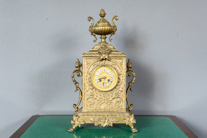Tischuhr Kaminuhr Messing Uhr Clock Vintage Alt Antik MÖBLINGER 2411_2606