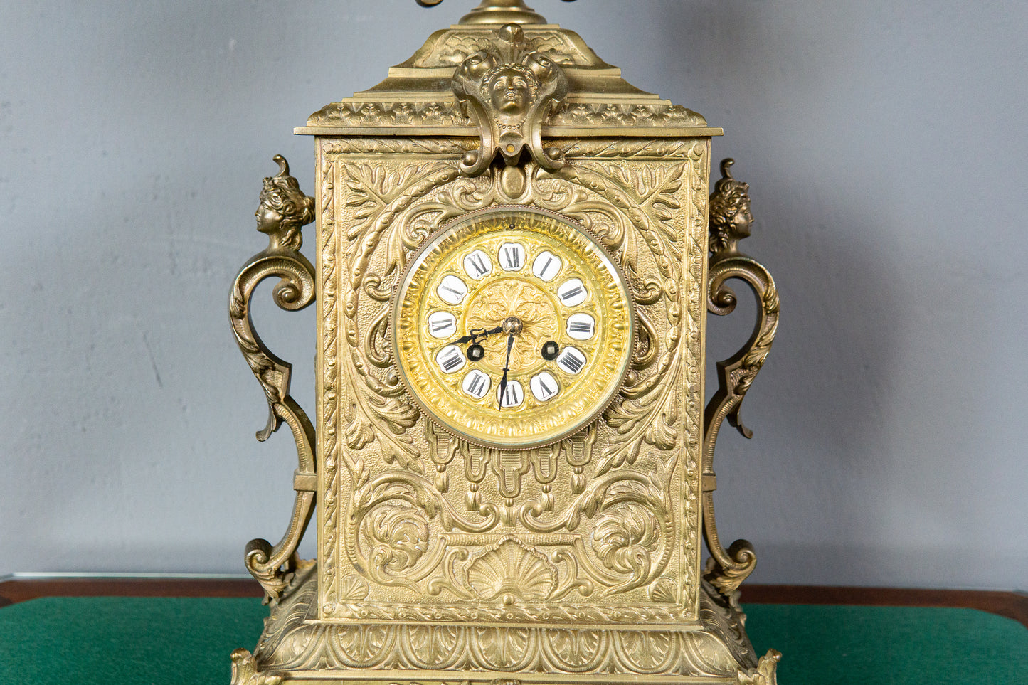Tischuhr Kaminuhr Messing Uhr Clock Vintage Alt Antik MÖBLINGER 2411_2606