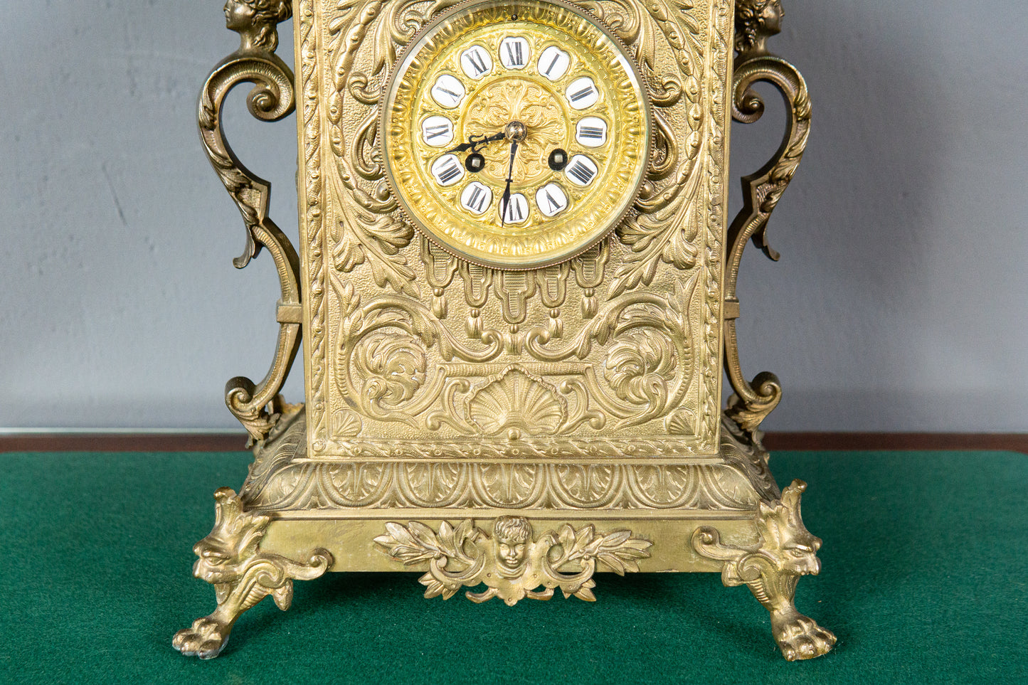 Tischuhr Kaminuhr Messing Uhr Clock Vintage Alt Antik MÖBLINGER 2411_2606