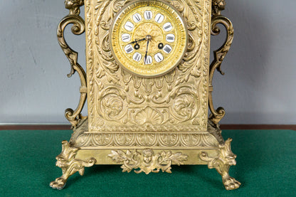 Tischuhr Kaminuhr Messing Uhr Clock Vintage Alt Antik MÖBLINGER 2411_2606