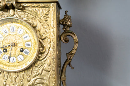 Tischuhr Kaminuhr Messing Uhr Clock Vintage Alt Antik MÖBLINGER 2411_2606