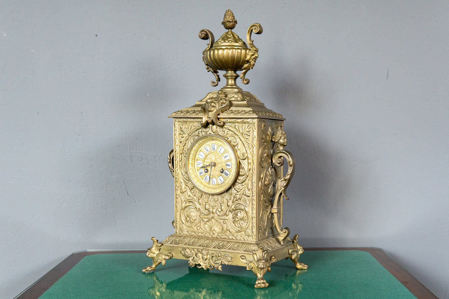 Tischuhr Kaminuhr Messing Uhr Clock Vintage Alt Antik MÖBLINGER 2411_2606