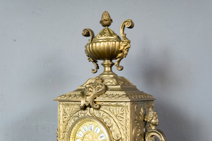 Tischuhr Kaminuhr Messing Uhr Clock Vintage Alt Antik MÖBLINGER 2411_2606