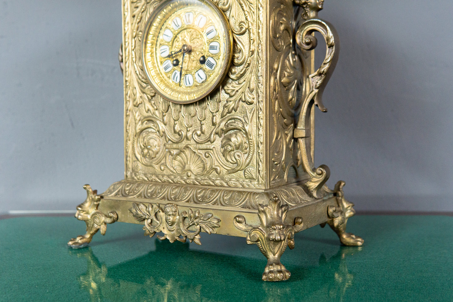 Tischuhr Kaminuhr Messing Uhr Clock Vintage Alt Antik MÖBLINGER 2411_2606
