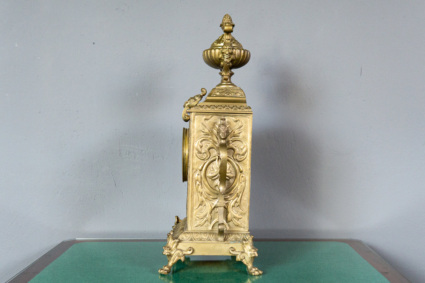 Tischuhr Kaminuhr Messing Uhr Clock Vintage Alt Antik MÖBLINGER 2411_2606