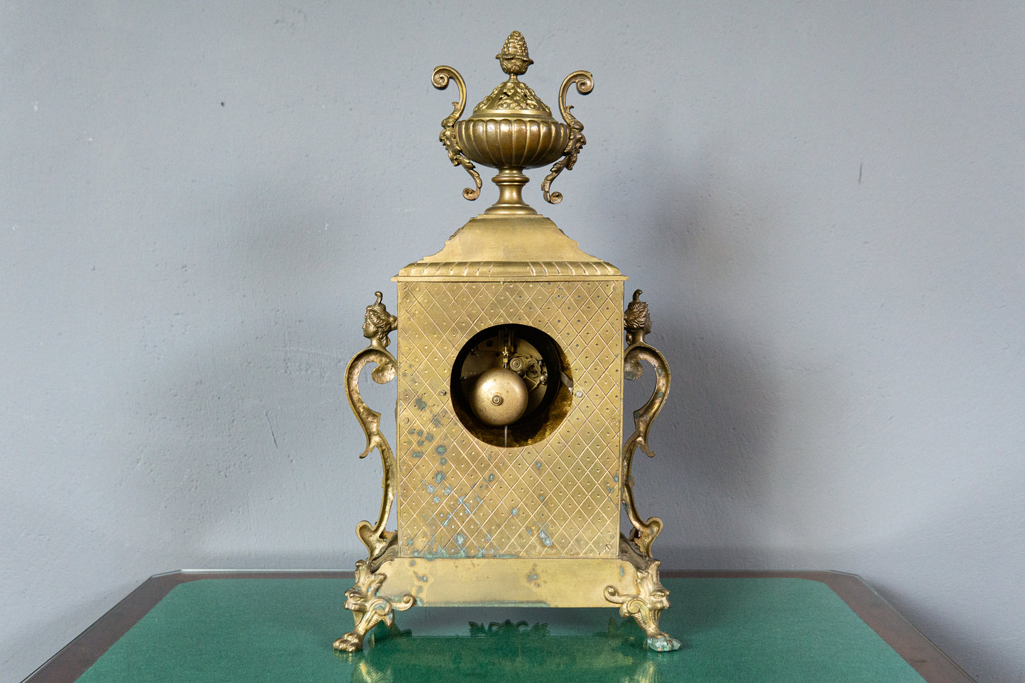Tischuhr Kaminuhr Messing Uhr Clock Vintage Alt Antik MÖBLINGER 2411_2606