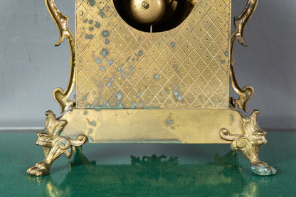 Tischuhr Kaminuhr Messing Uhr Clock Vintage Alt Antik MÖBLINGER 2411_2606