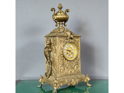 Tischuhr Kaminuhr Messing Uhr Clock Vintage Alt Antik MÖBLINGER 2411_2606