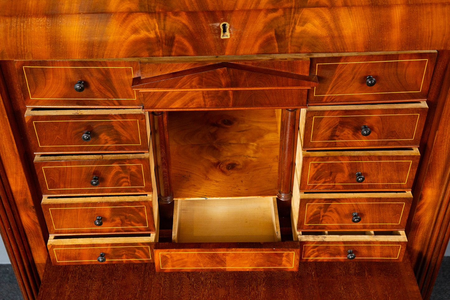 Sekretär Schreibtisch Büro Desk Schrank Regal Antik Alt MÖBLINGER 2411_2607