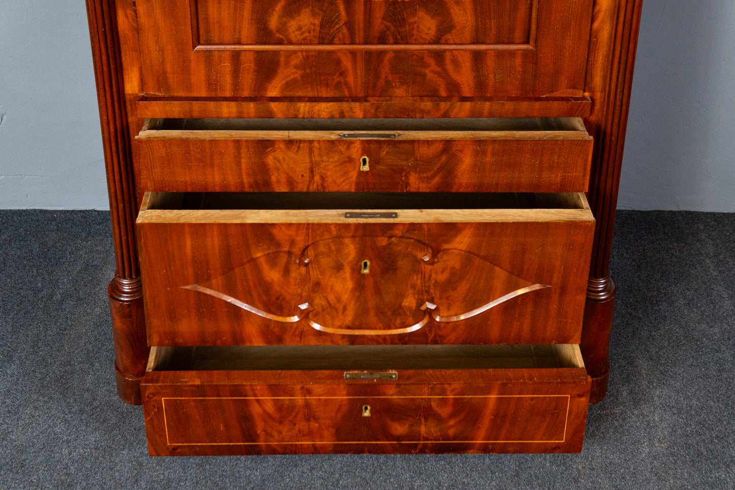Sekretär Schreibtisch Büro Desk Schrank Regal Antik Alt MÖBLINGER 2411_2607