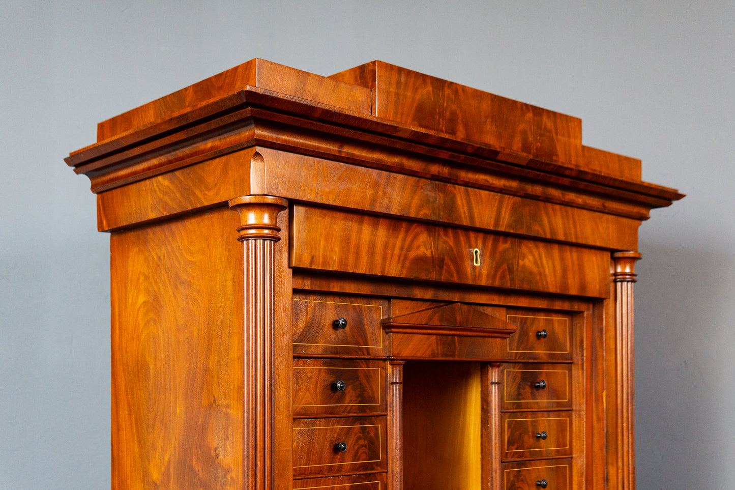 Sekretär Schreibtisch Büro Desk Schrank Regal Antik Alt MÖBLINGER 2411_2607