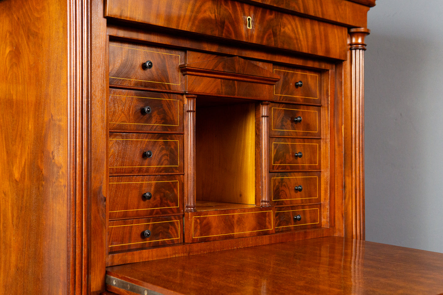 Sekretär Schreibtisch Büro Desk Schrank Regal Antik Alt MÖBLINGER 2411_2607
