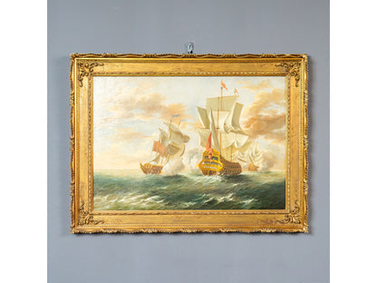 Schönes maritimes Ölgemälde mit Segelschiffmotiv, erste Hälfte des 20.Jahrhunderts - Ölbild Gemälde Painting Art Kunst Alt Antik MÖBLINGER