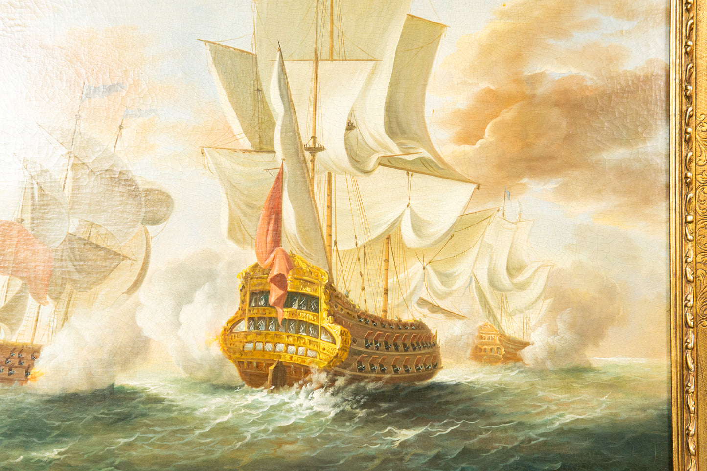 Schönes maritimes Ölgemälde mit Segelschiffmotiv, erste Hälfte des 20.Jahrhunderts - Ölbild Gemälde Painting Art Kunst Alt Antik MÖBLINGER